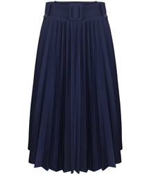 Fashionable pleated skirt with belt