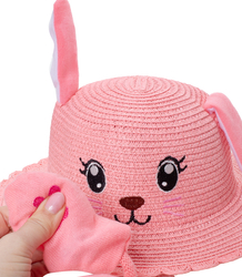 Children's hat with a dog's face and lifting ears