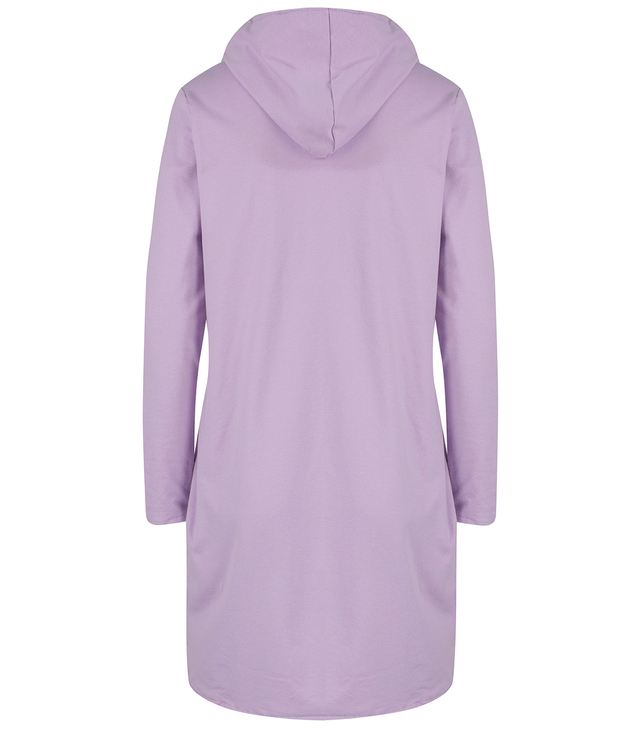 Thin long sweatshirt with diagonal zipper and hood LILIANA