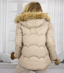 Warm winter jacket with decorative pompoms SHAKIRA