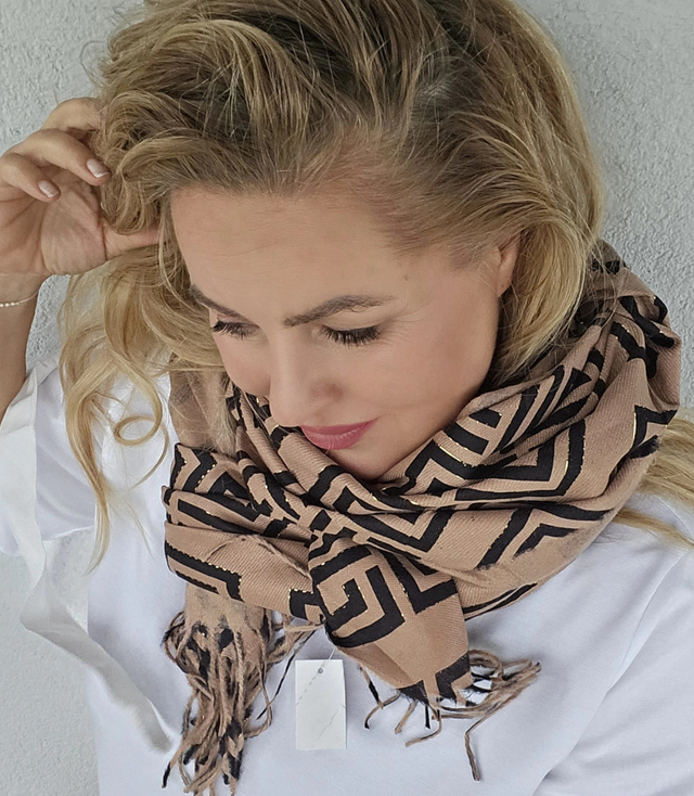 Scarf Scarf Stylish warm Geometric pattern soft smooth 180x70 cm