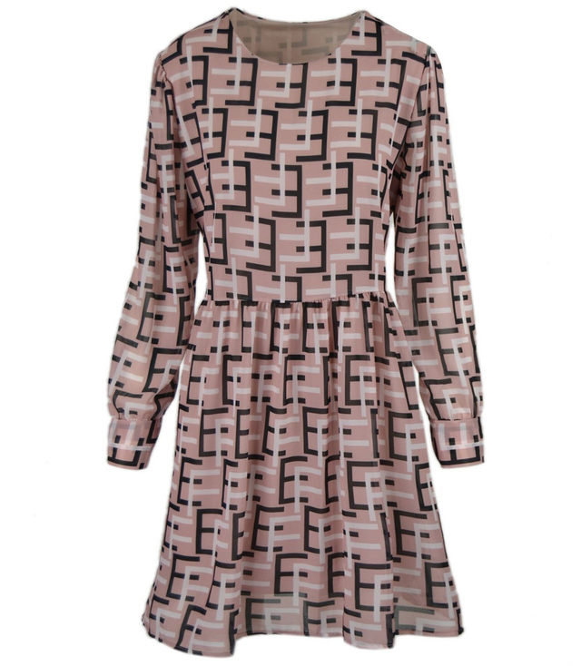 Subtle dress with a geometric pattern