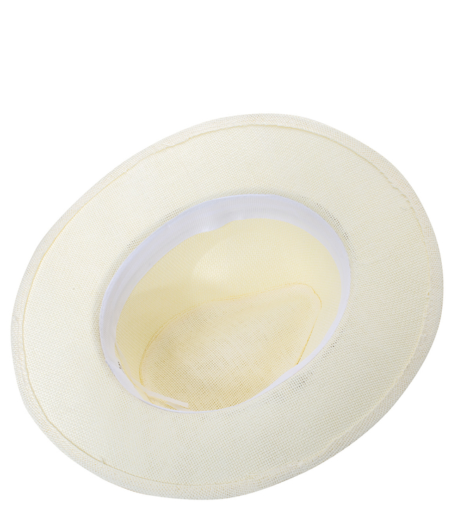 Men's Panama hat with three-color stripe