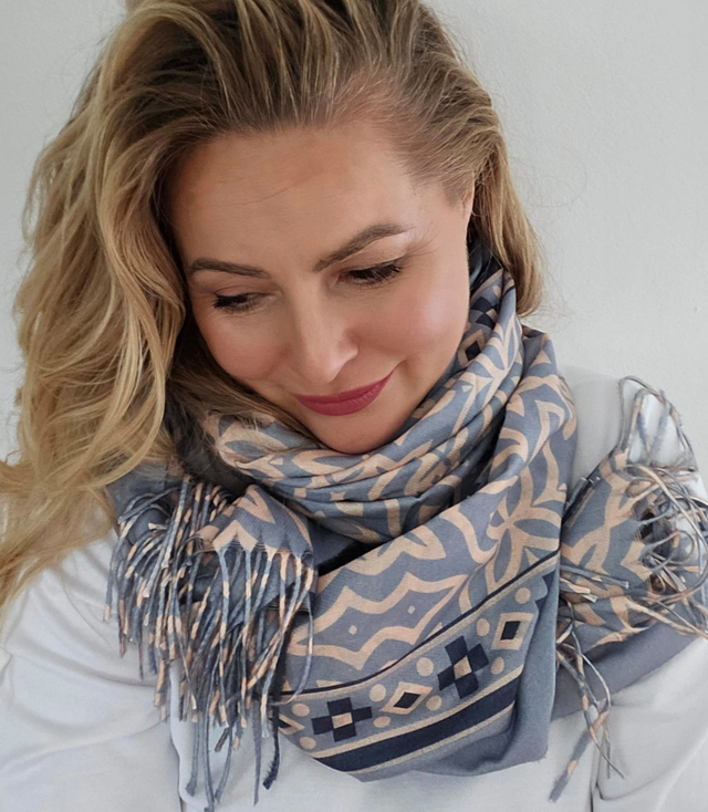 Shawl Scarf Stylish warm abstract pattern soft smooth 180x70 cm