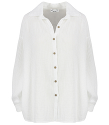LAMBADA loose oversize short muslin shirt