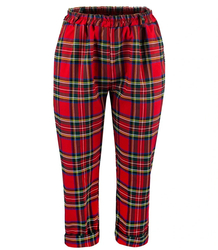 Elegant AMANDA plus size checkered fabric trousers