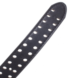 Women's eco leather belt with decorative holes 3 cm