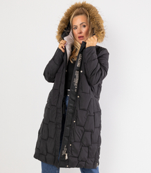 Długa kurtka pikowany płaszcz zimowy URBAN LONG PUFF PLUS SIZE