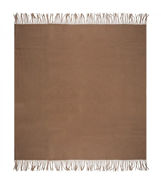 One-color shawl shlik scarf with fringe GRACE