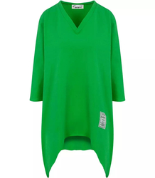 Oversize sweatshirt blouse with asymmetric bottom