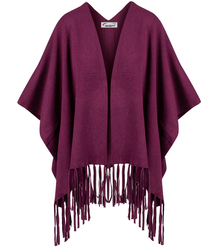 Poncho cape with decorative tassels warm elegant MILENA