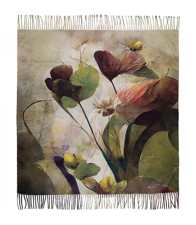 Square shawl scarf for women with tassels AGRAFKA