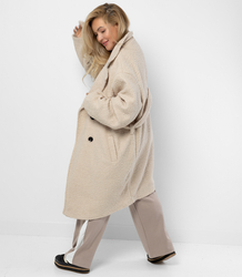 Women's TEDDY boucle fabric bear coat