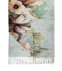 Square shawl scarf for women with tassels AGRAFKA