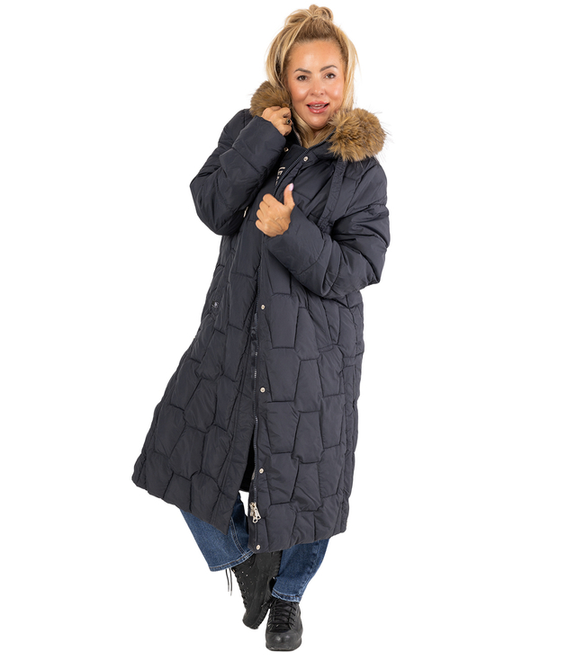 Długa kurtka pikowany płaszcz zimowy URBAN LONG PUFF PLUS SIZE