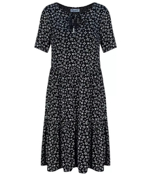 Trapeze summer dress with a white MIDI print