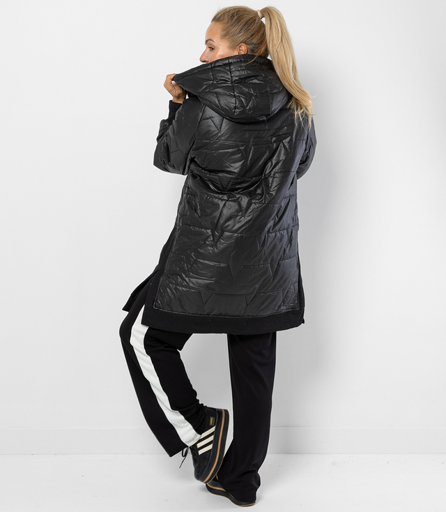 Long jacket with quilting and side slits ROMA