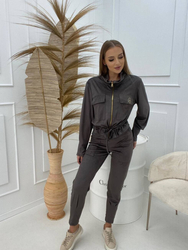 Track suit, suede sweatshirt and pants set