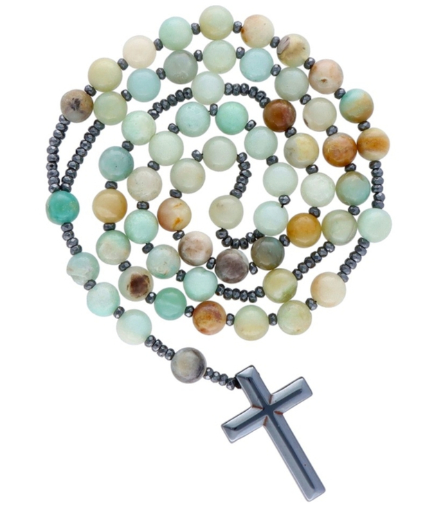 Necklace Rosary Pendant Amazonite Adjustable Length