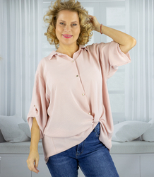 Elegant oversize shirt with decorative collar "VIVIANNE"