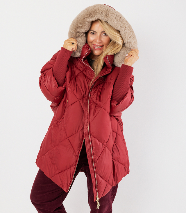 Winter oversize jacket with hood and fur NORDIC PUFF