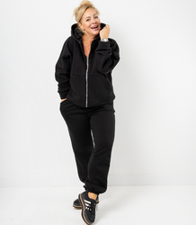 Warm thick sweatshirt set unbuttoned sweatshirt LAURA