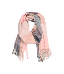Women's checkered fringed scarf 190x80