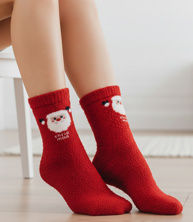 Women's Christmas alpaca socks - long, warm