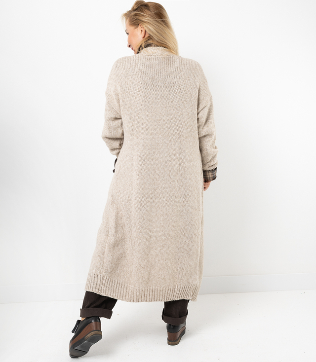 Long warm melange cardigan AURORA