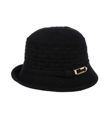 Women's hat with decorative strap and buckle