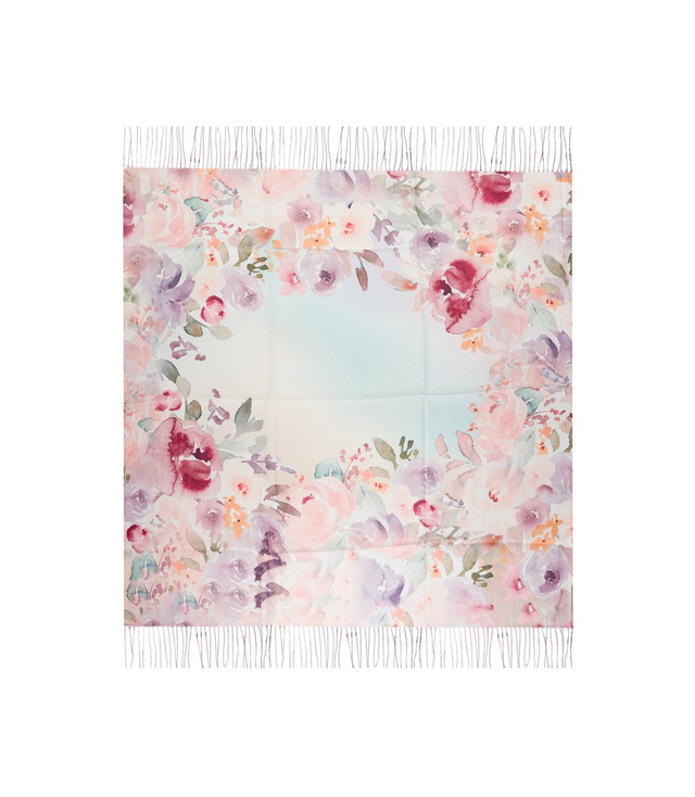 Damska chusta z obłędnym kwiatowym wzorem 100x100