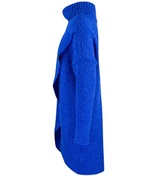 Warm womens turtleneck sweater with a slit MARIETTA, wool