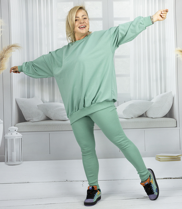 Women's tracksuit loose sweatshirt + ribbed leggings CHICAGO