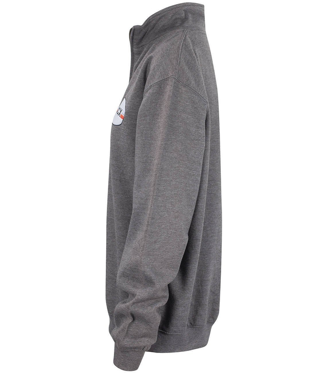 GRAY Loose sweatshirt with a collar and a zipper