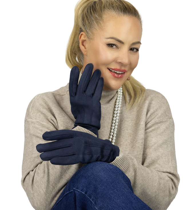 Women's elegant gloves with embossing