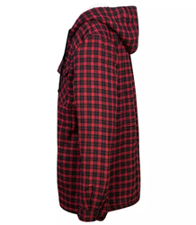 Fur lined plaid shirt jacket