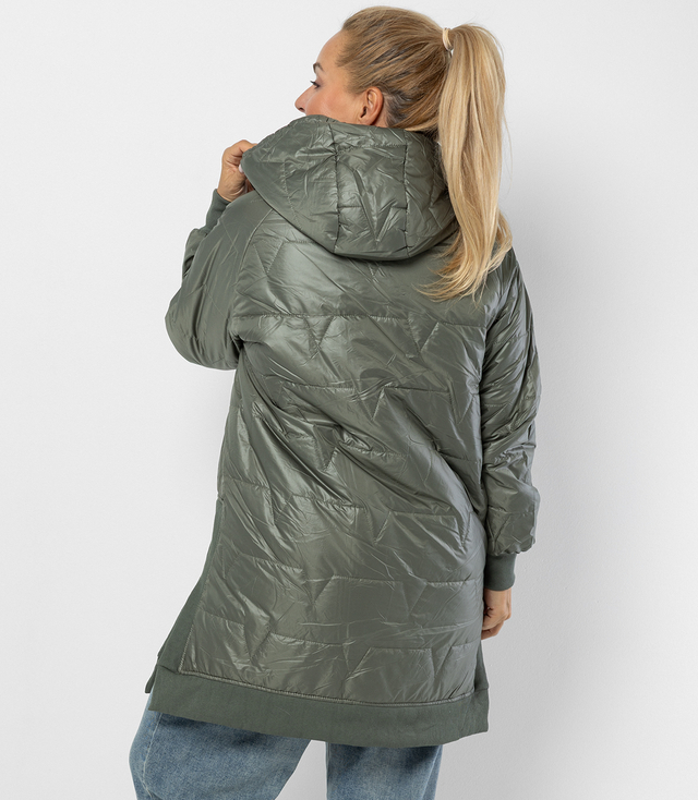 Long jacket with quilting and side slits ROMA