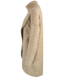 Warm womens turtleneck sweater with a slit MARIETTA, wool
