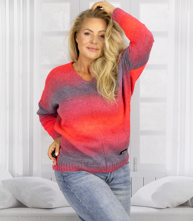 Warm women's oversize sweater beautiful OMBRE