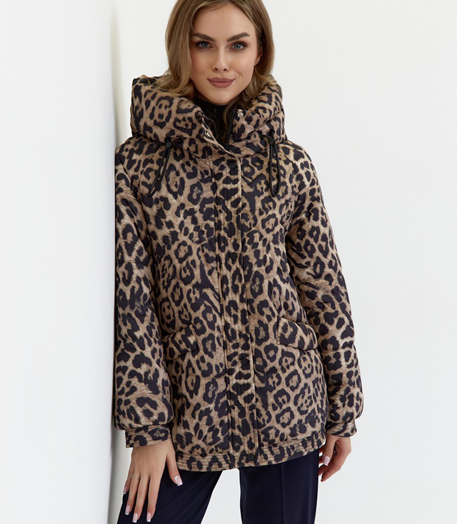 Women's quilted winter jacket with hood KORNELIA