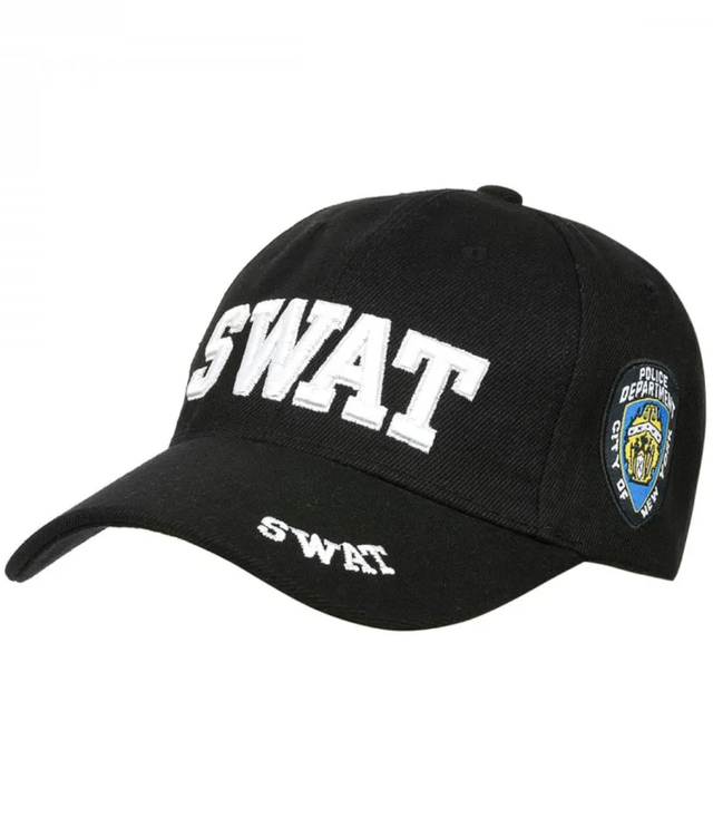 Men's adjustable cotton baseball cap with SWAT embroidery