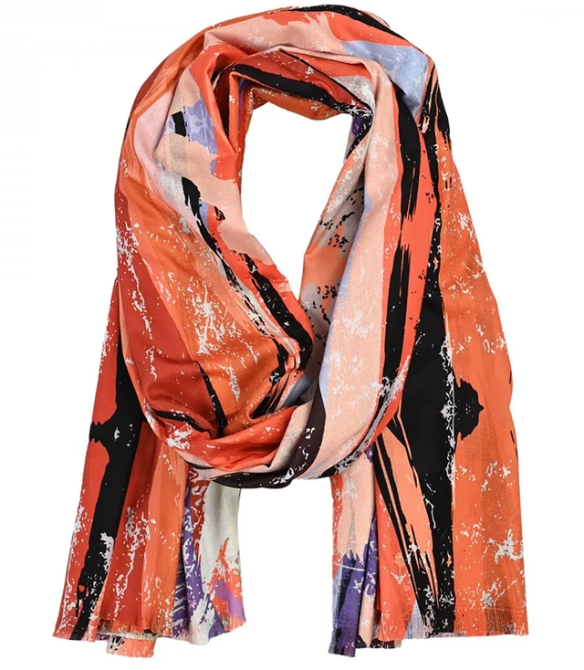 Warm stylish scarf abstract pattern soft smooth 180x75 cm