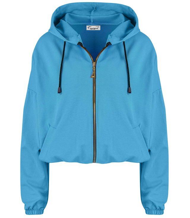 Women's thin, one-color basic sweatshirt with hood JULIA