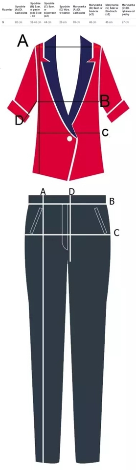 Garnitur Zestaw Marynarka+Spodnie Elegancki