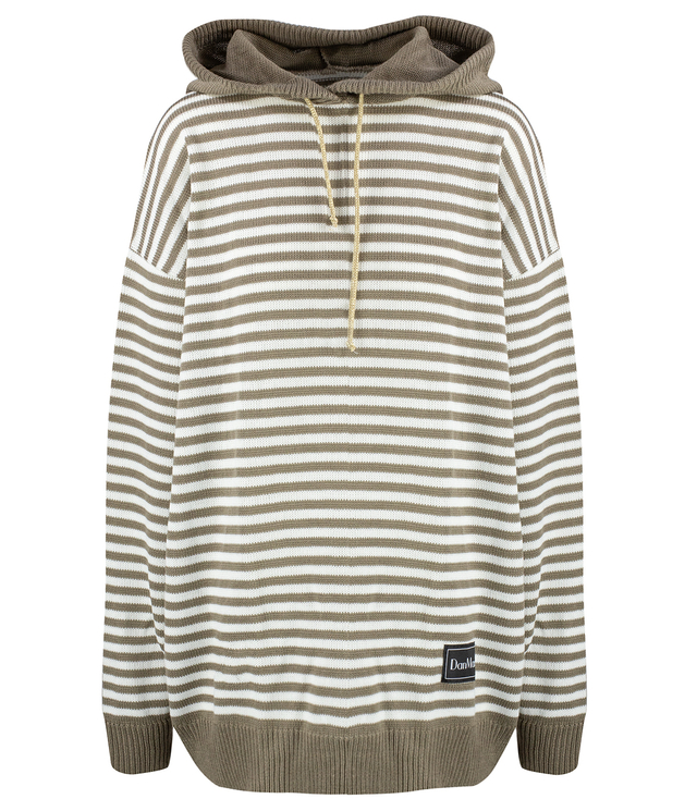 Women's striped sweater with hood warm loose MIRIAM