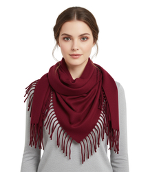 One-color shaik shawl with tassels STELLA