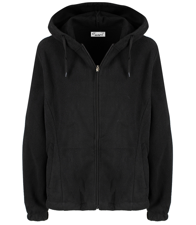 Warm fleece zippered sweatshirt with hood ALMA