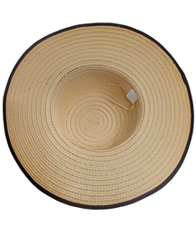 Elegant women's straw hat with a ribbon