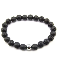 Women's bracelet lava balls 8.5 mm in a box