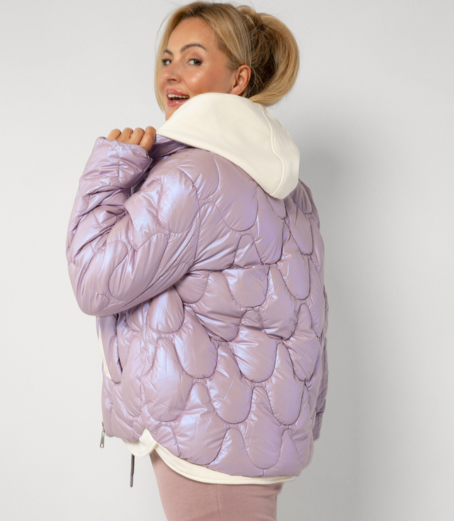 Quilted jacket with pearl sheen and tracksuit inserts ARIA